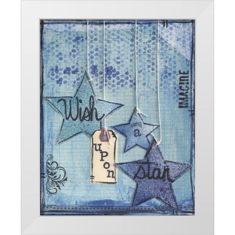 Wish Upon A Star White Modern Wood Framed Art Print by Martin, Monica