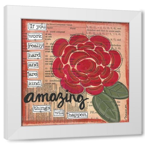 Amazing White Modern Wood Framed Art Print by Martin, Monica