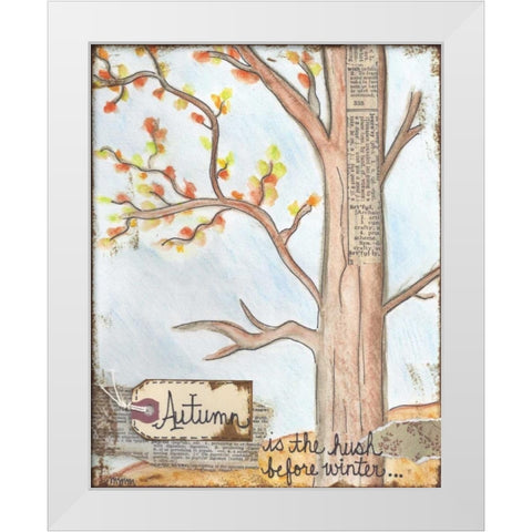 Autumn White Modern Wood Framed Art Print by Martin, Monica