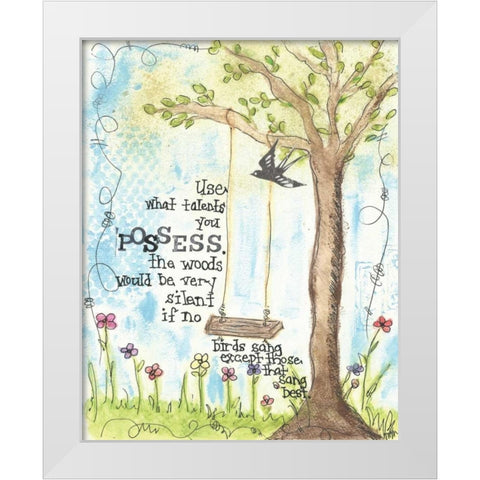 Talents You Possess White Modern Wood Framed Art Print by Martin, Monica