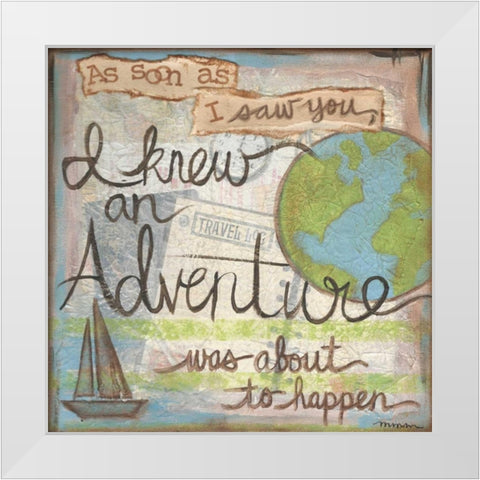 I Knew An Adventure White Modern Wood Framed Art Print by Martin, Monica