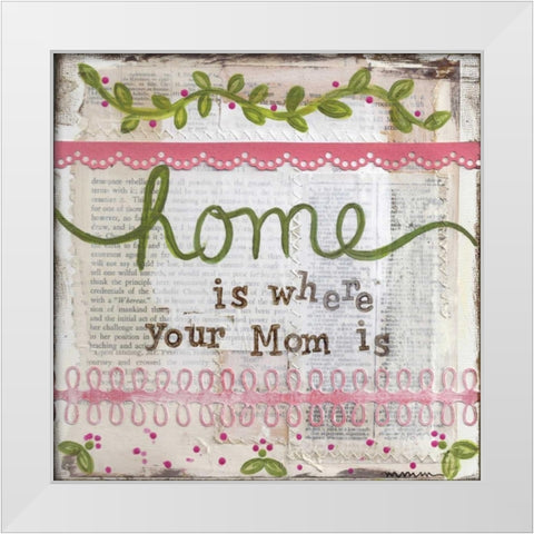 Home White Modern Wood Framed Art Print by Martin, Monica