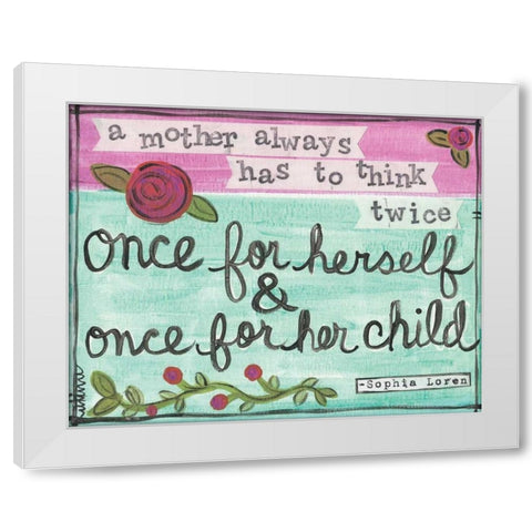 A Mother White Modern Wood Framed Art Print by Martin, Monica