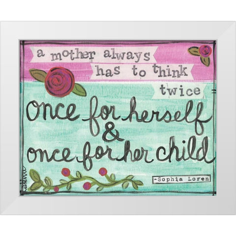 A Mother White Modern Wood Framed Art Print by Martin, Monica