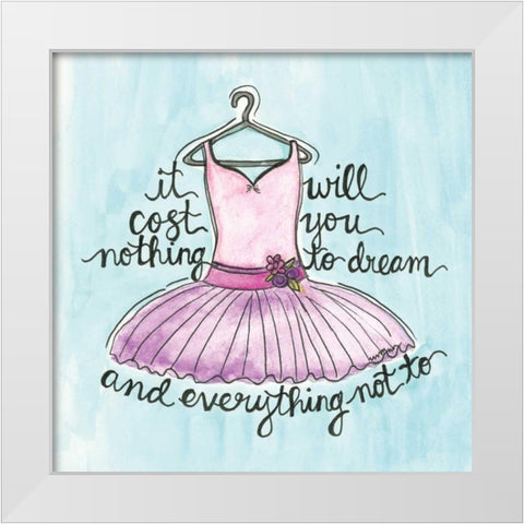 Ballerina White Modern Wood Framed Art Print by Martin, Monica