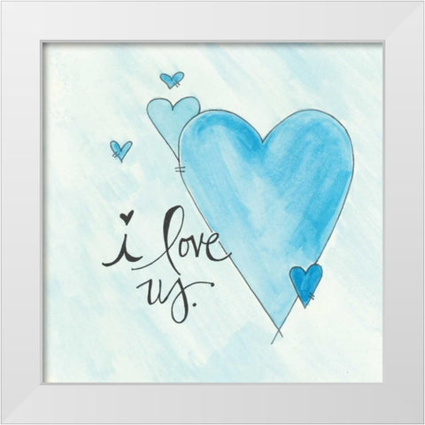 I Love Us White Modern Wood Framed Art Print by Martin, Monica