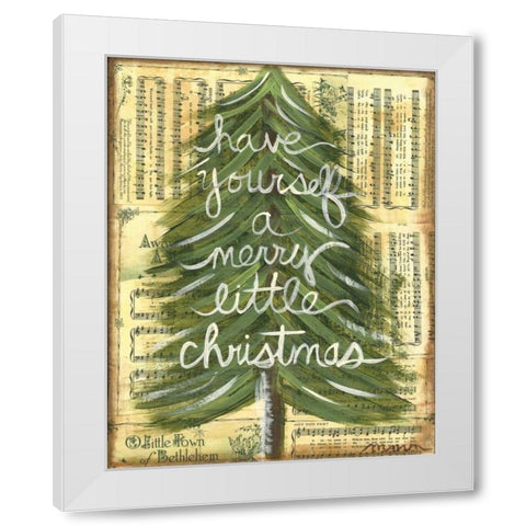 Merry Little Christmas White Modern Wood Framed Art Print by Martin, Monica