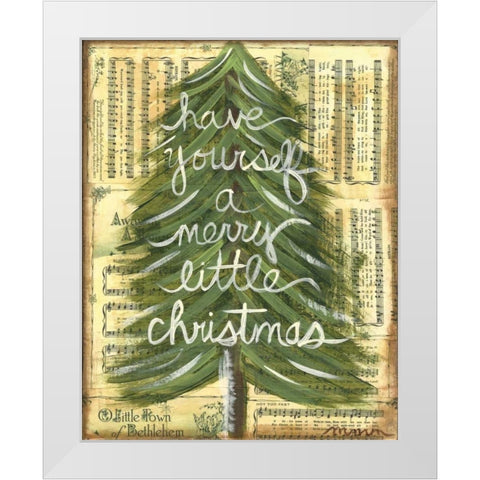 Merry Little Christmas White Modern Wood Framed Art Print by Martin, Monica