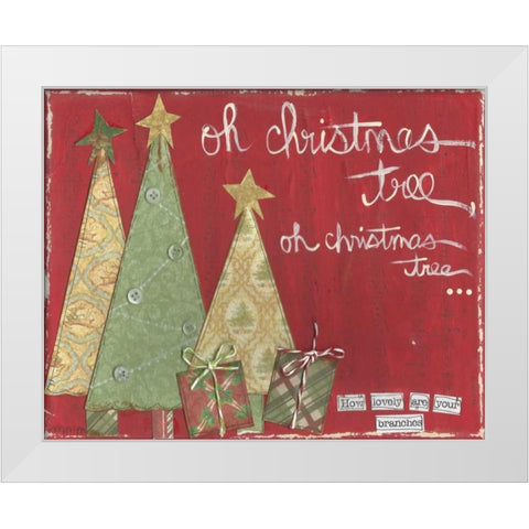 Oh Christmas Tree White Modern Wood Framed Art Print by Martin, Monica