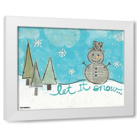 Let It Snow White Modern Wood Framed Art Print by Martin, Monica