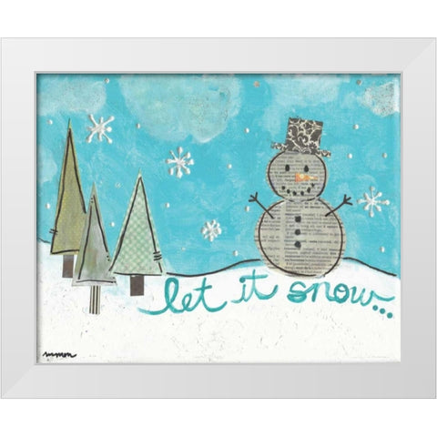 Let It Snow White Modern Wood Framed Art Print by Martin, Monica