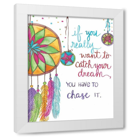 Dreamcatcher White Modern Wood Framed Art Print by Martin, Monica