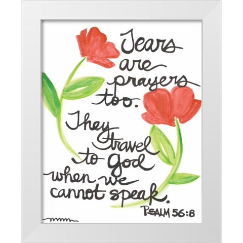 Tears White Modern Wood Framed Art Print by Martin, Monica
