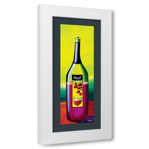 Merlot White Modern Wood Framed Art Print by Naylor, Mary
