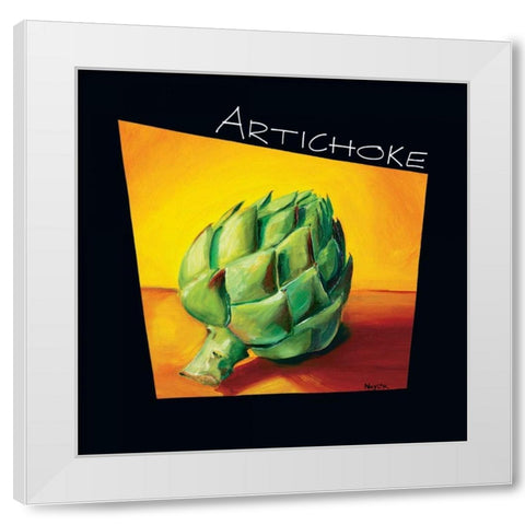 Artichoke White Modern Wood Framed Art Print by Naylor, Mary