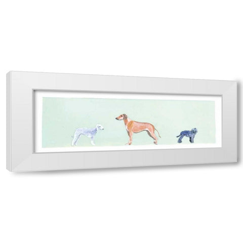 Dogs Panel I White Modern Wood Framed Art Print by Nicholas, Debbie
