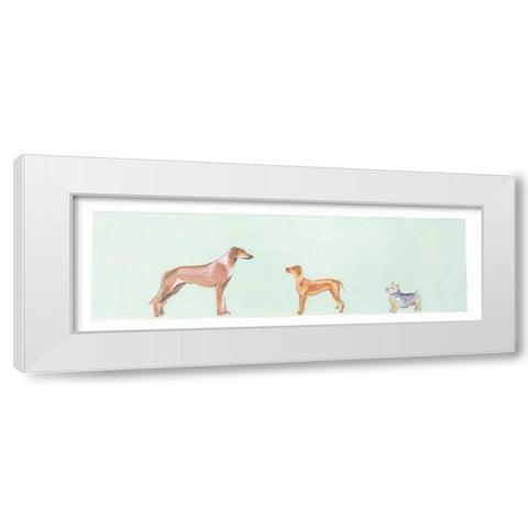 Dogs Panel II White Modern Wood Framed Art Print by Nicholas, Debbie