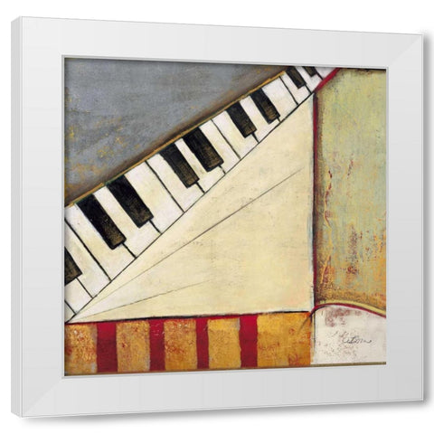 Music Notes I White Modern Wood Framed Art Print by Osborne, Susan
