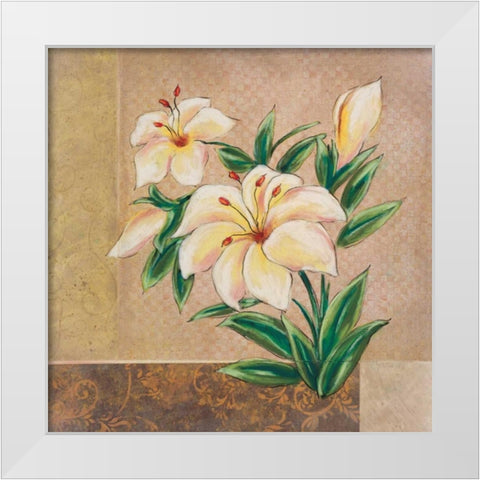 Spring Floral II White Modern Wood Framed Art Print by Osborne, Susan