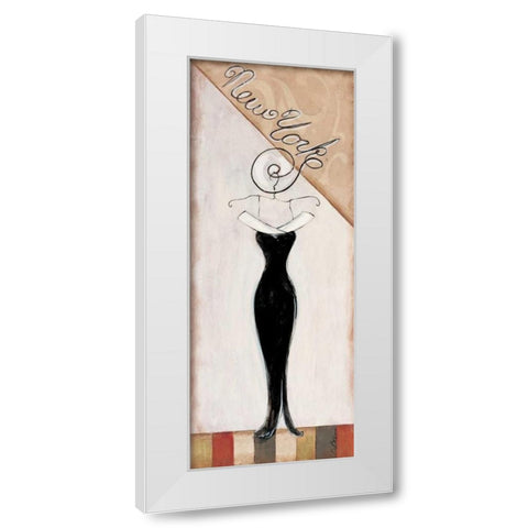 New York Fashion White Modern Wood Framed Art Print by Osborne, Susan