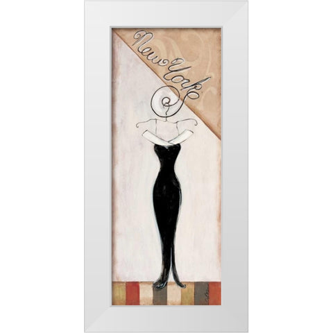 New York Fashion White Modern Wood Framed Art Print by Osborne, Susan