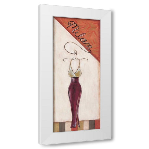 Milan Fashion White Modern Wood Framed Art Print by Osborne, Susan