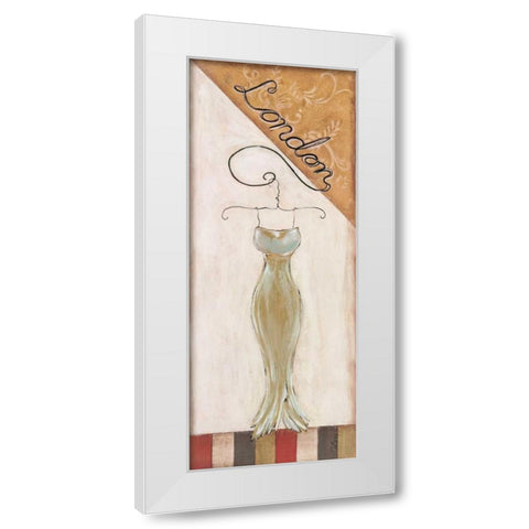 London Fashion White Modern Wood Framed Art Print by Osborne, Susan