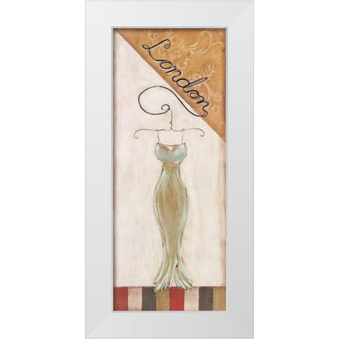 London Fashion White Modern Wood Framed Art Print by Osborne, Susan