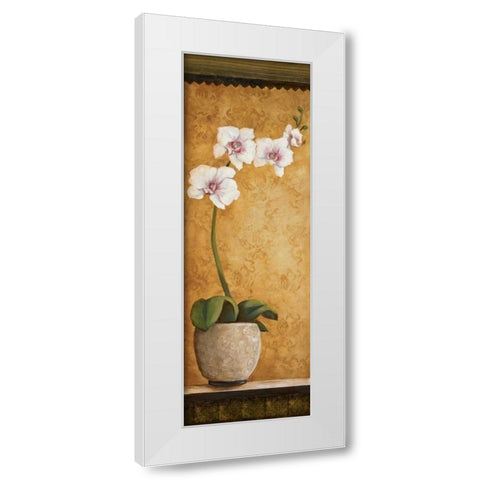 Hannas Orchids I White Modern Wood Framed Art Print by Osborne, Susan