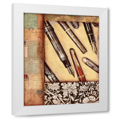 Calligraphy White Modern Wood Framed Art Print by Osborne, Susan