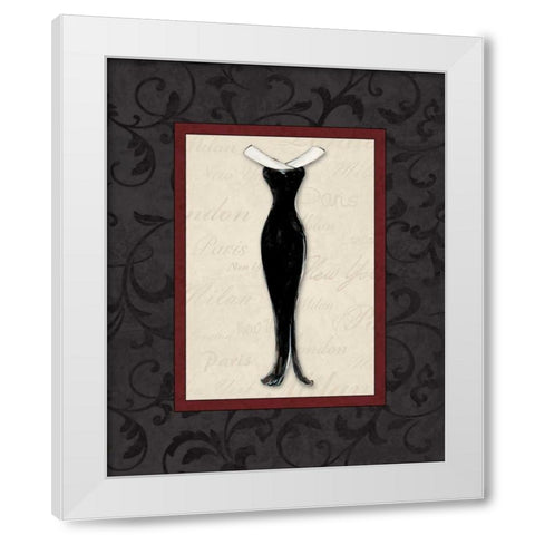 Fashion Dress I White Modern Wood Framed Art Print by Osborne, Susan