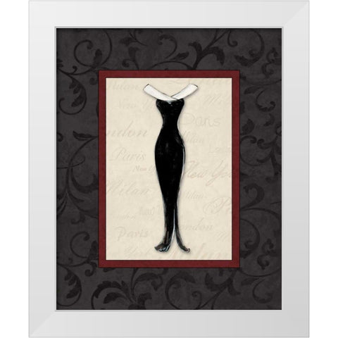 Fashion Dress I White Modern Wood Framed Art Print by Osborne, Susan