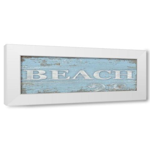 Beach Sign White Modern Wood Framed Art Print by Paton, Julie
