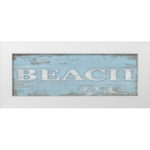 Beach Sign White Modern Wood Framed Art Print by Paton, Julie