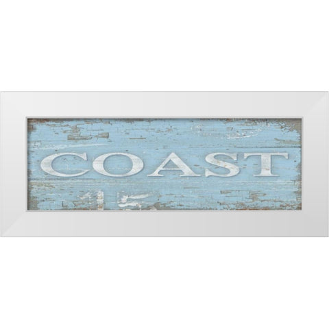 Coast Sign White Modern Wood Framed Art Print by Paton, Julie