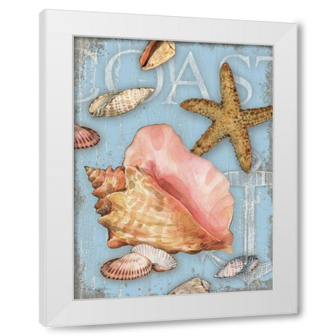 Beach Shells Coast White Modern Wood Framed Art Print by Paton, Julie