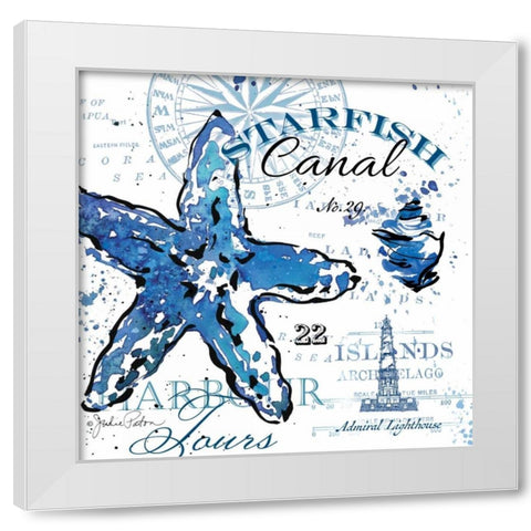 Starfish Canal White Modern Wood Framed Art Print by Paton, Julie