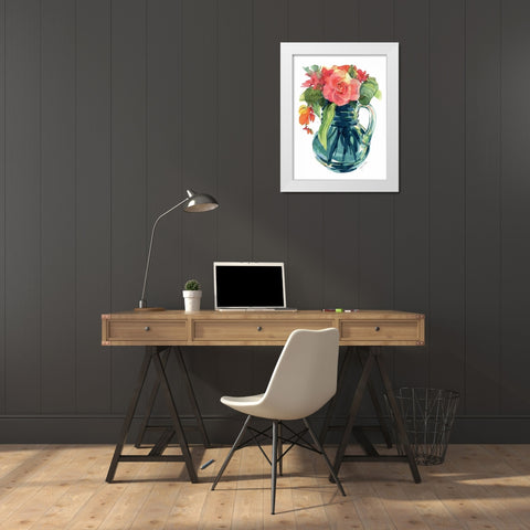Bright Rose Bouquet I White Modern Wood Framed Art Print by Paton, Julie