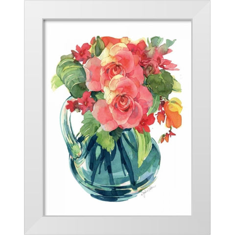 Bright Rose Bouquet II White Modern Wood Framed Art Print by Paton, Julie