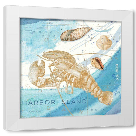 Harbor Island Lobster White Modern Wood Framed Art Print by Paton, Julie