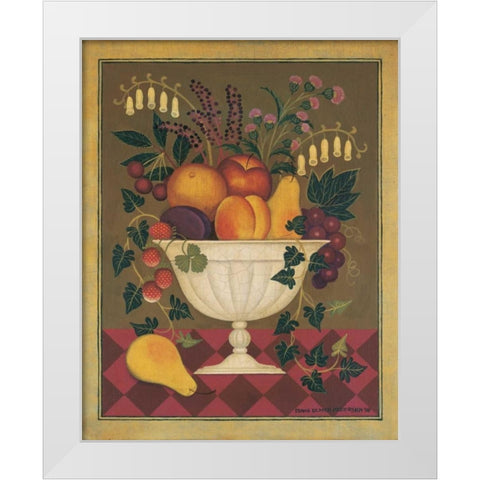 Fruit and Flowers I White Modern Wood Framed Art Print by Pedersen, Diane