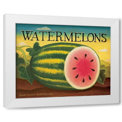 Watermelons White Modern Wood Framed Art Print by Pedersen, Diane