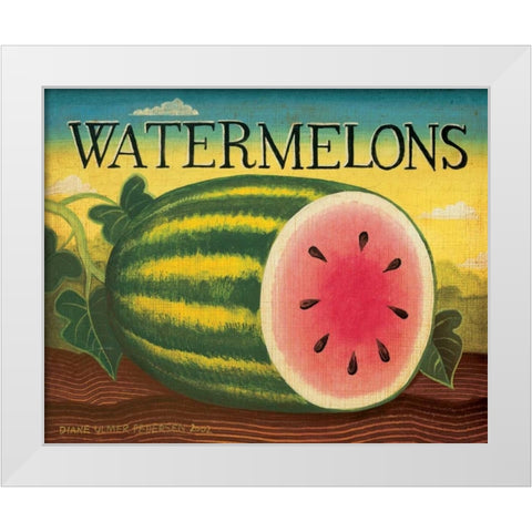 Watermelons White Modern Wood Framed Art Print by Pedersen, Diane