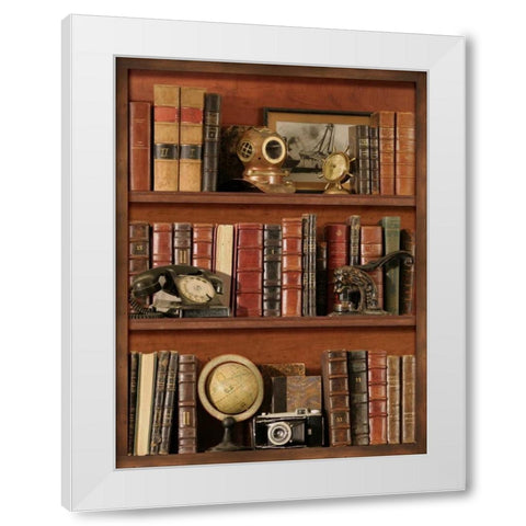 Librairie III White Modern Wood Framed Art Print by Pela Design