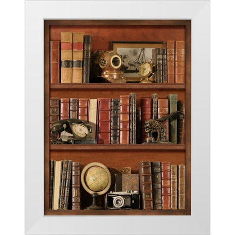 Librairie III White Modern Wood Framed Art Print by Pela Design