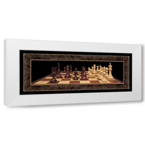 Chess I White Modern Wood Framed Art Print by Pela Design