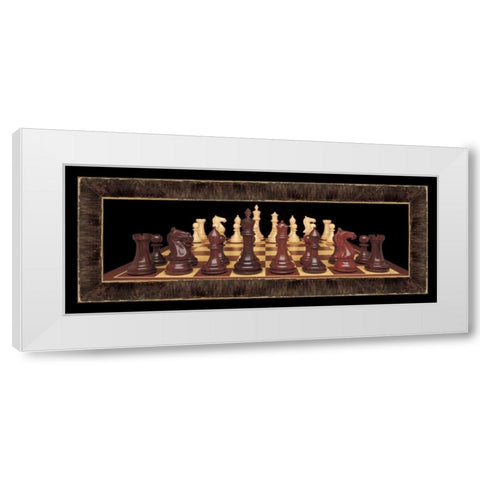 Chess II White Modern Wood Framed Art Print by Pela Design