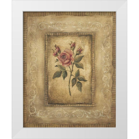 Savin Rose White Modern Wood Framed Art Print by Poloson, Kimberly