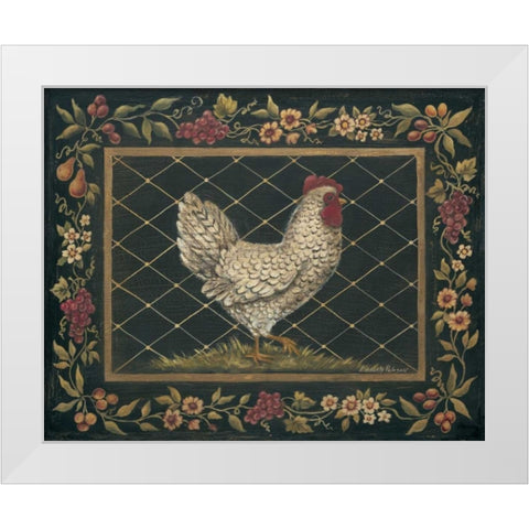 Old World Hen White Modern Wood Framed Art Print by Poloson, Kimberly