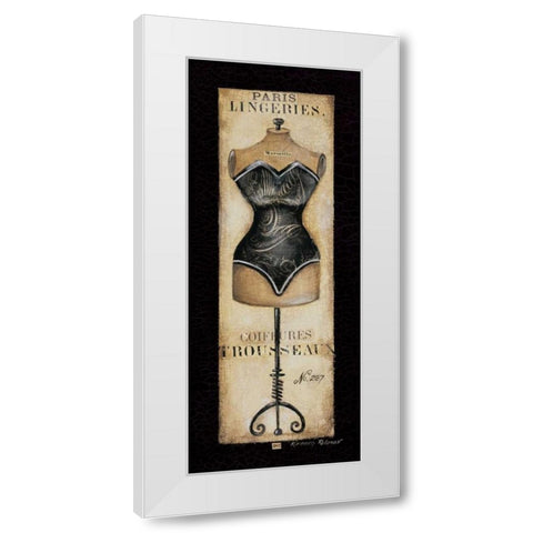 Paris Lingeries No. 287 White Modern Wood Framed Art Print by Poloson, Kimberly
